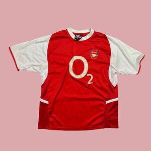 Megga Sports ARSENAL Football Club O2 Size Medium Red White Soccer Shirt Jersey